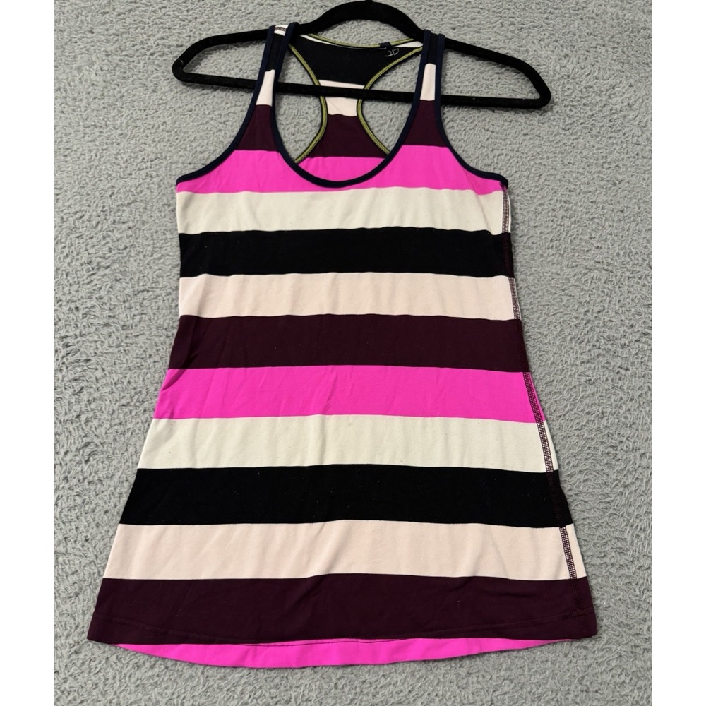 Lululemon Tank‎ Top Womens Pink Red Power Y Luon Light Running Yoga Gym Workout